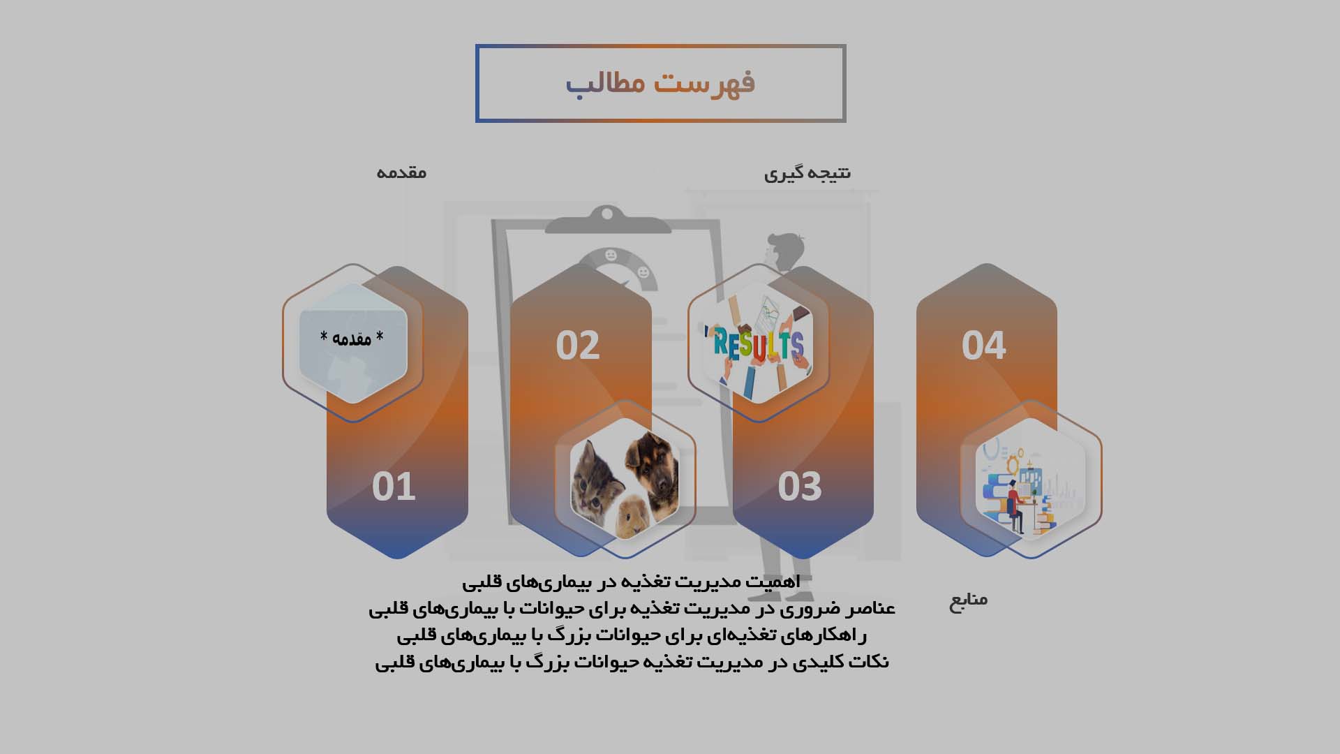 پاورپوینت مدیریت تغذیه در حیوانات بزرگ با بیماری‌های قلبی